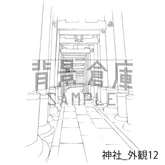 神社_背景素材集2(外観)_トーン