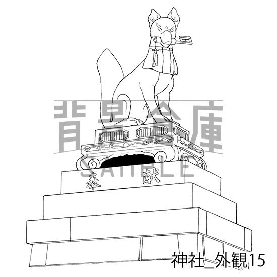 神社_背景素材集2(外観)_トーン