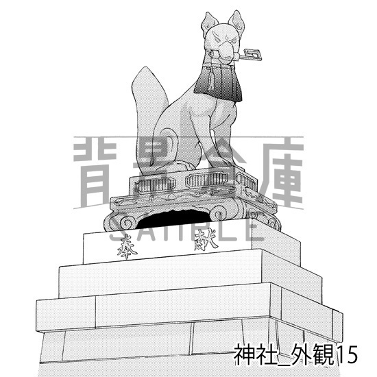 神社_背景素材集2(外観)_トーン