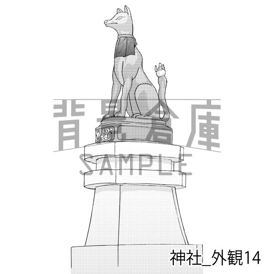 神社_背景素材集2(外観)_トーン