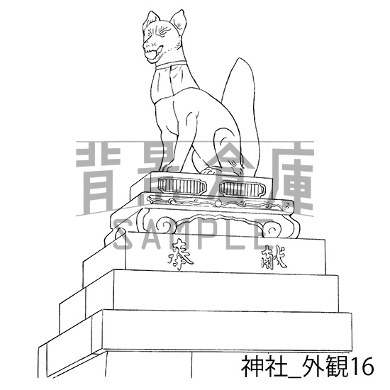 神社_背景素材集2(外観)_トーン