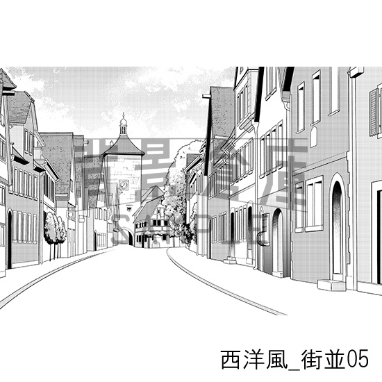 西洋風_背景素材集1(街並)_トーン