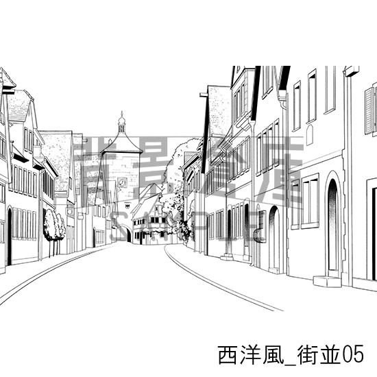 西洋風_背景素材集1(街並)_トーン