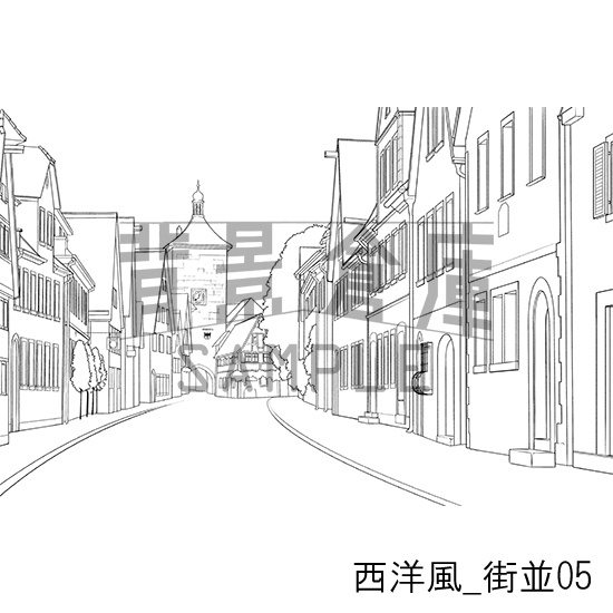 西洋風_背景素材集1(街並)_トーン