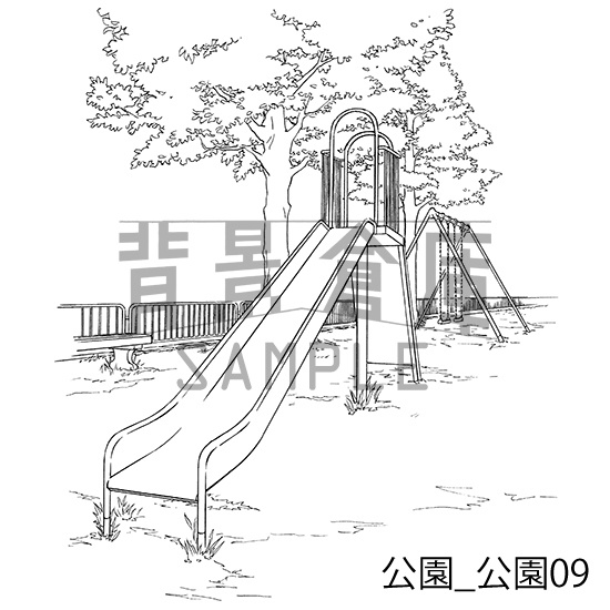公園_背景素材集1(公園)_トーン