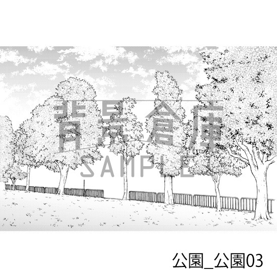公園_背景素材集1(公園)_トーン
