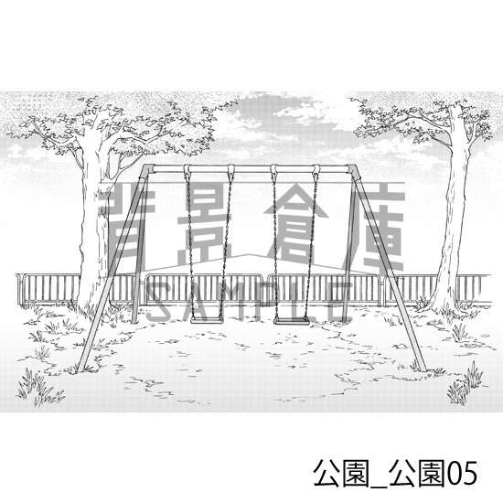 公園_背景素材集1(公園)_トーン