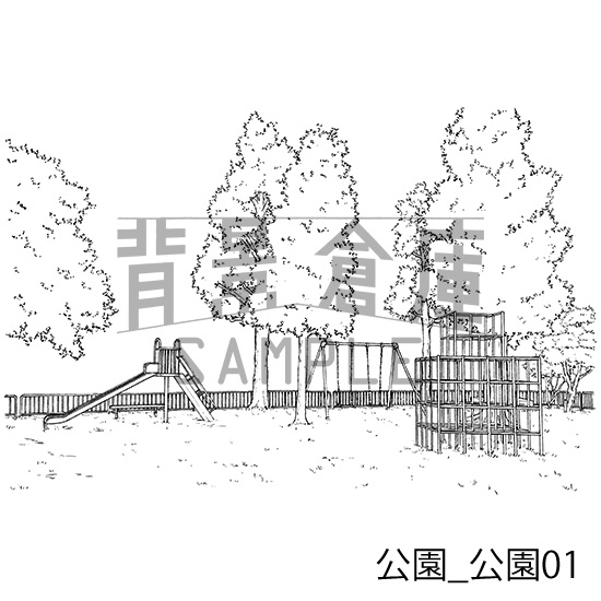 公園_背景素材集1(公園)_トーン
