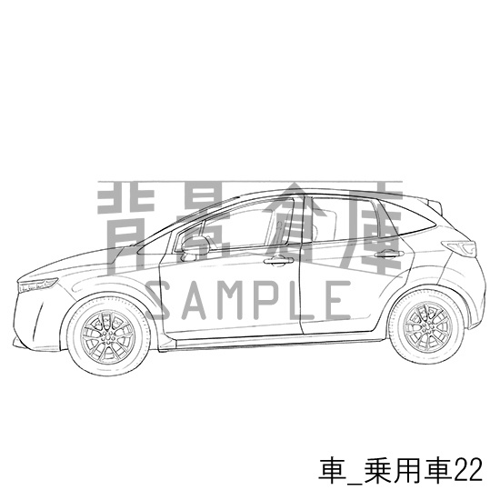 車_背景素材集9(乗用車)_トーン
