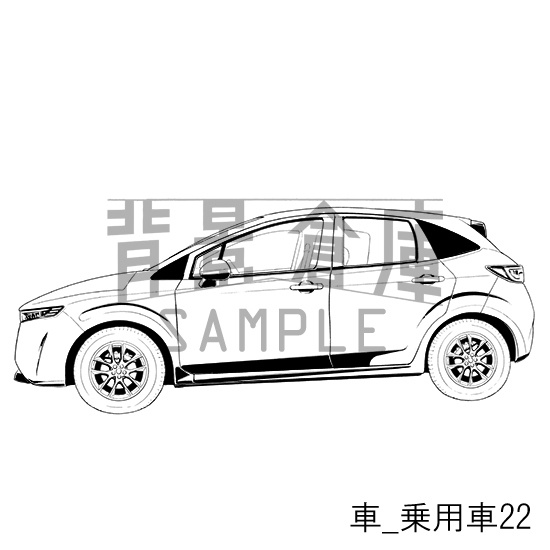 車_背景素材集9(乗用車)_トーン