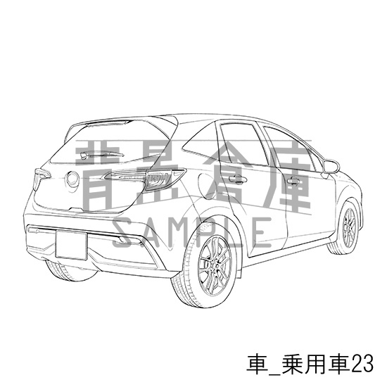 車_背景素材集9(乗用車)_トーン
