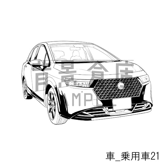 車_背景素材集9(乗用車)_トーン