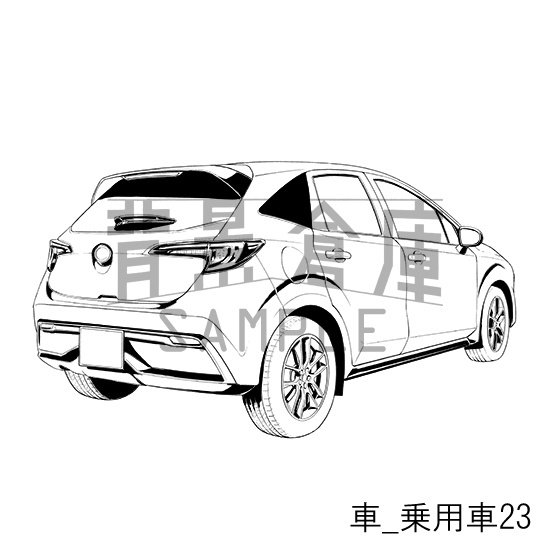 車_背景素材集9(乗用車)_トーン