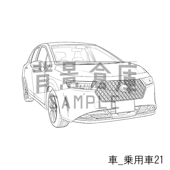 車_背景素材集9(乗用車)_トーン