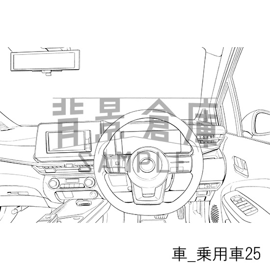 車_背景素材集9(乗用車)_トーン
