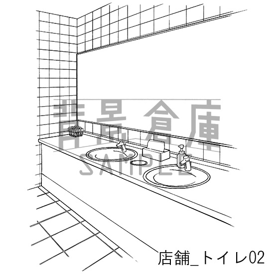 店舗の背景集_セット3(トイレ)