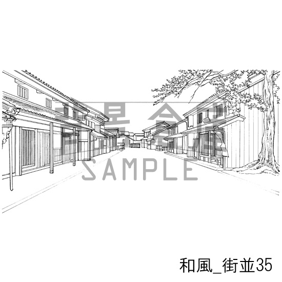 和風の背景集_セット21(街並)