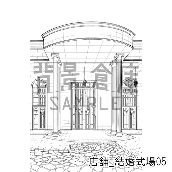 店舗_背景素材集37(結婚式場)_トーン