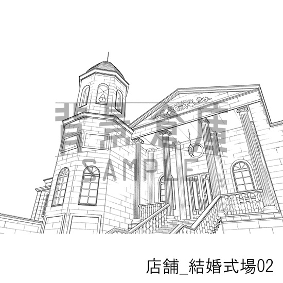 店舗_背景素材集37(結婚式場)_トーン
