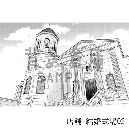 店舗_背景素材集37(結婚式場)_トーン