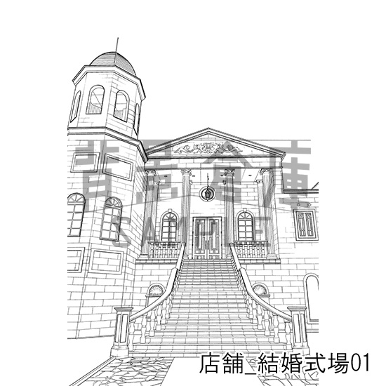 店舗_背景素材集37(結婚式場)_トーン