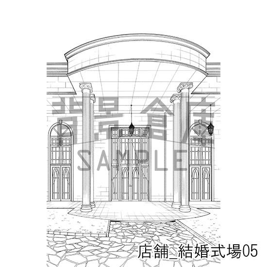 店舗_背景素材集37(結婚式場)_トーン