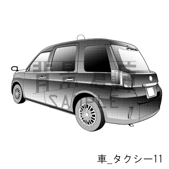 車_背景素材集10(タクシー)_トーン