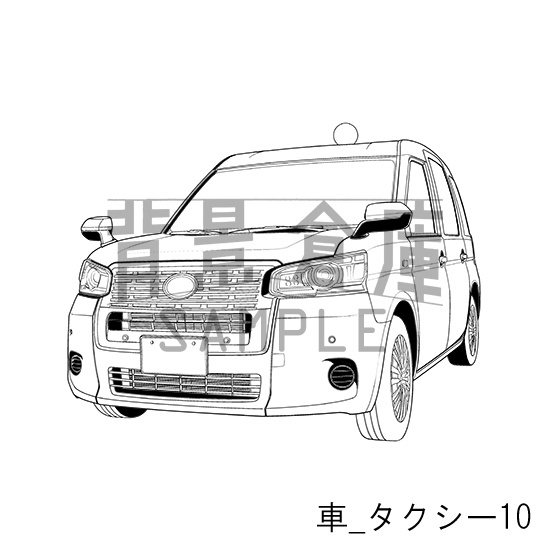 車_背景素材集10(タクシー)_トーン