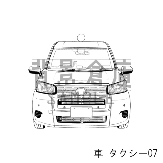 車_背景素材集10(タクシー)_トーン