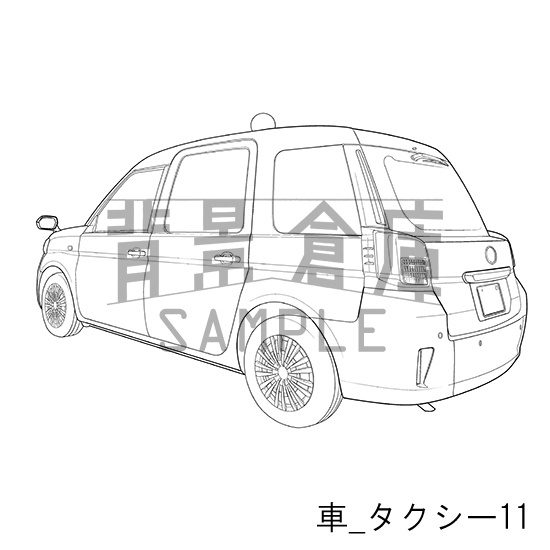 車_背景素材集10(タクシー)_トーン