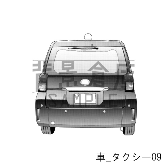 車_背景素材集10(タクシー)_トーン
