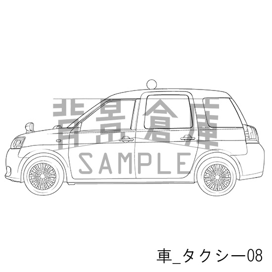 車_背景素材集10(タクシー)_トーン