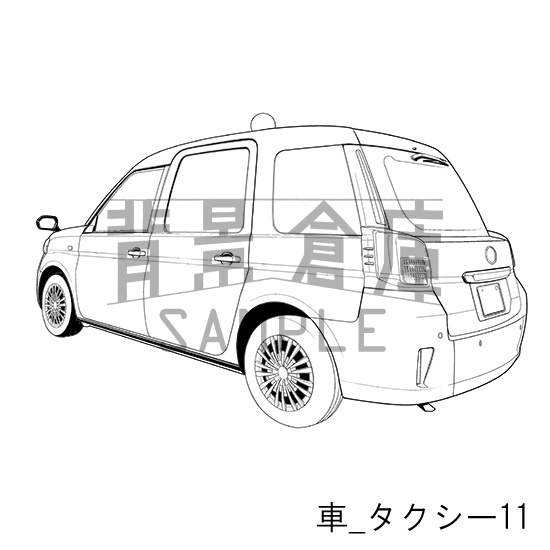 車_背景素材集10(タクシー)_トーン