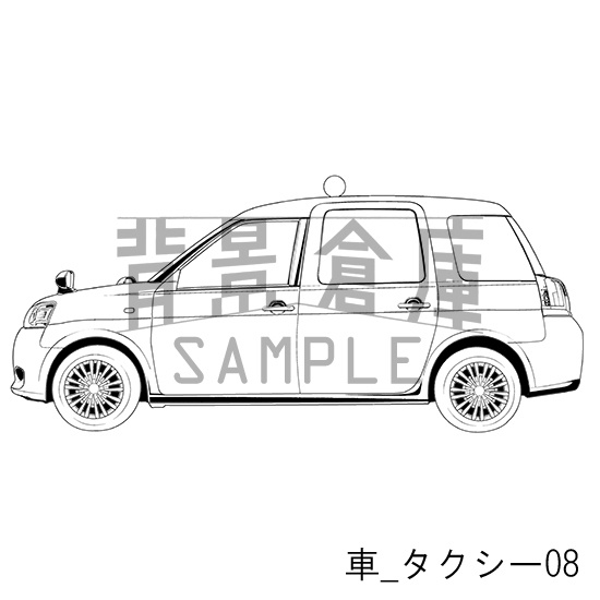 車_背景素材集10(タクシー)_トーン