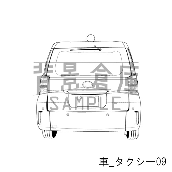 車_背景素材集10(タクシー)_トーン