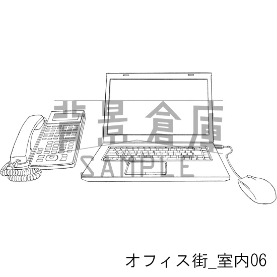 オフィス街_背景素材集4(室内)_トーン