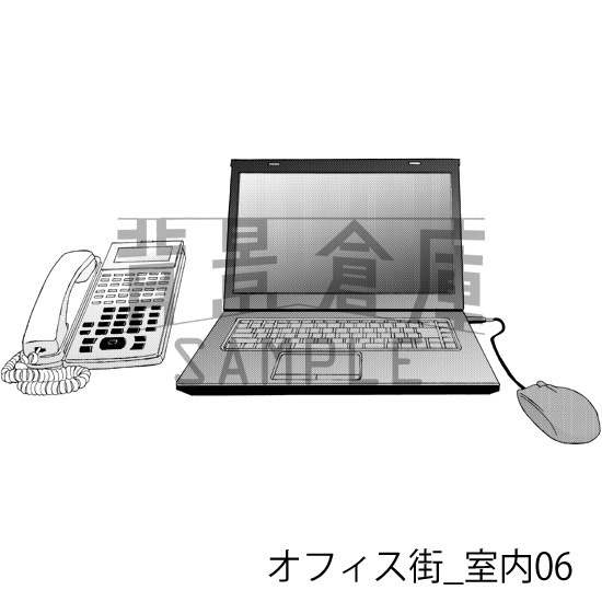 オフィス街_背景素材集4(室内)_トーン