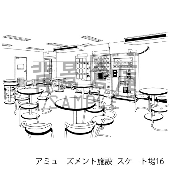 アミューズメント施設_背景素材集2(スケート場)_トーン