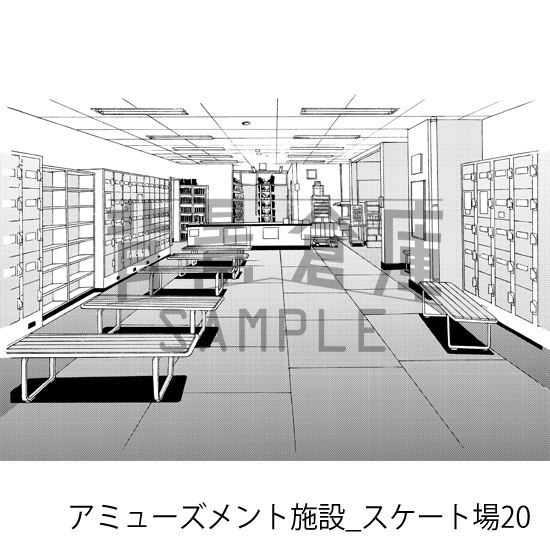 アミューズメント施設_背景素材集2(スケート場)_トーン