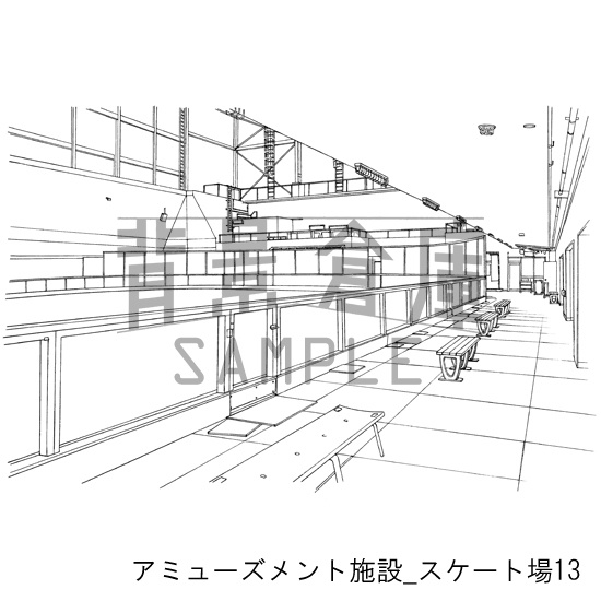アミューズメント施設_背景素材集2(スケート場)_トーン