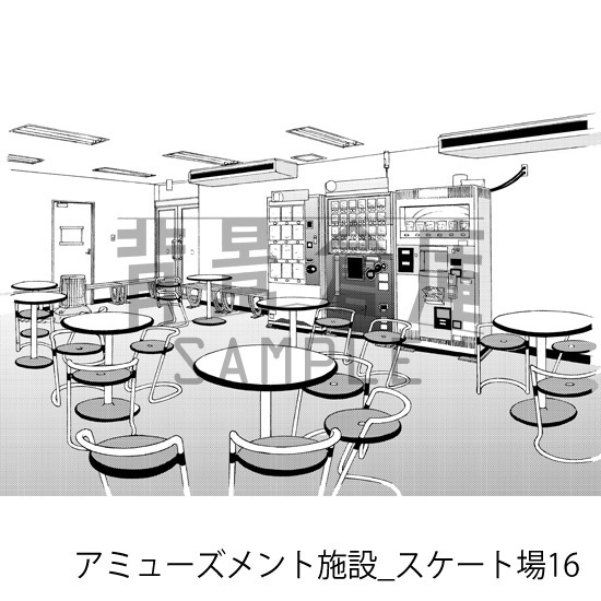 アミューズメント施設_背景素材集2(スケート場)_トーン