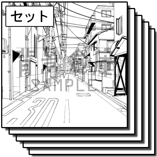 住宅の背景集_セット17(街並)