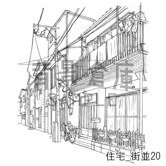 住宅の背景集_セット17(街並)