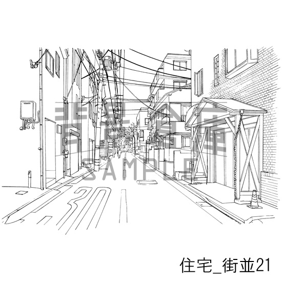 住宅の背景集_セット17(街並)