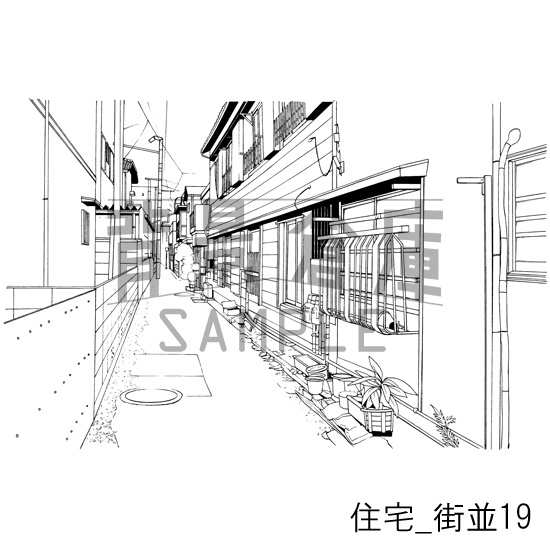 住宅の背景集_セット17(街並)
