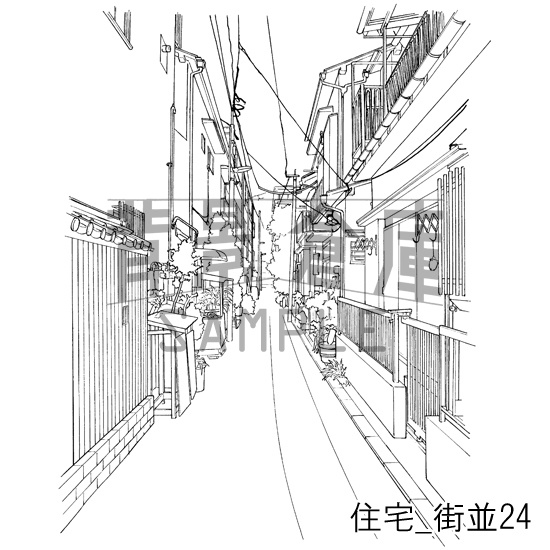 住宅の背景集_セット17(街並)