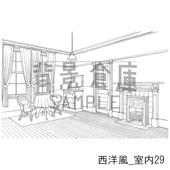 西洋風の背景集_セット7(室内)