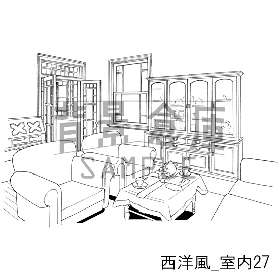 西洋風の背景集_セット7(室内)