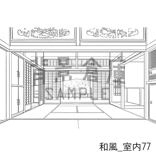 和風_背景素材集28(室内)_トーン