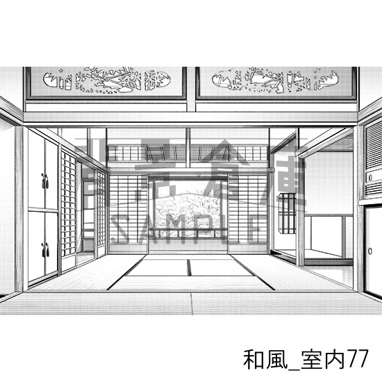 和風_背景素材集28(室内)_トーン